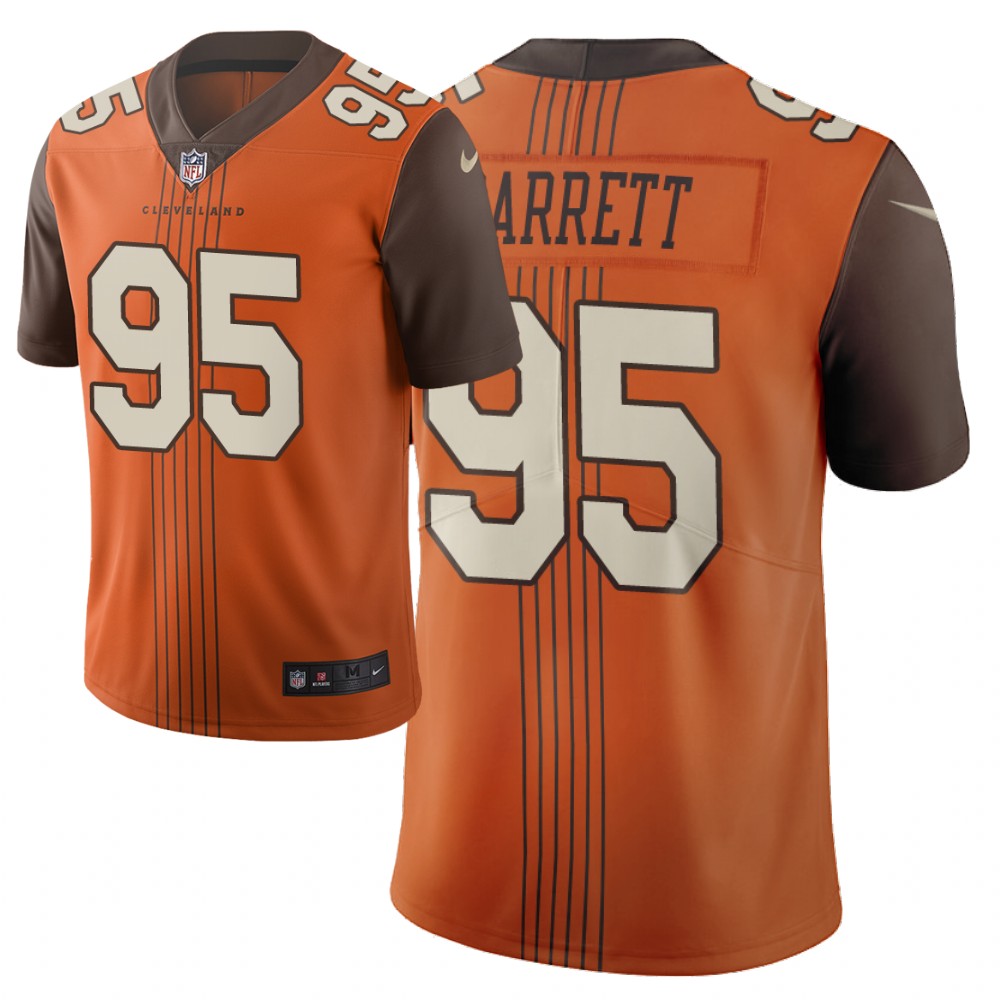 Men's Cleveland Browns #95 Myles Garrett Orange 2019 City Edition Limited Stitched NFL Jersey